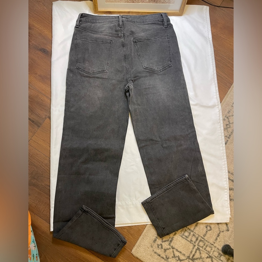 NWT Fashion Nova size 13 black distressed straight leg jeans - Picture 3 of 6